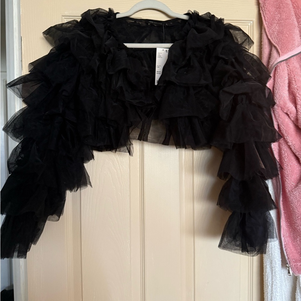 Urban Outfitters Black Ruffled Jacket